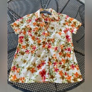 Rebecca Malone floral & white blouse